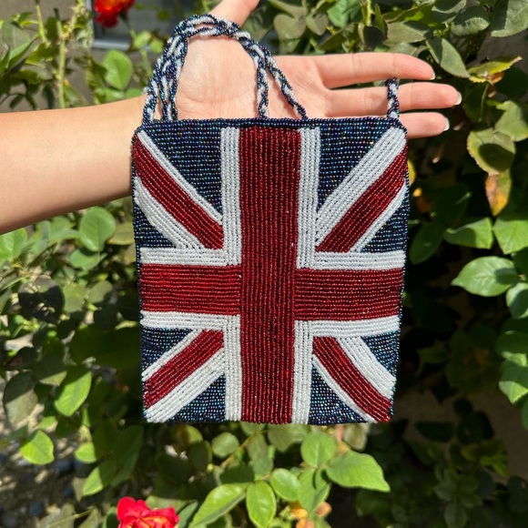 UK Britain Flag double sided beaded cross body bag - Picture 5 of 5